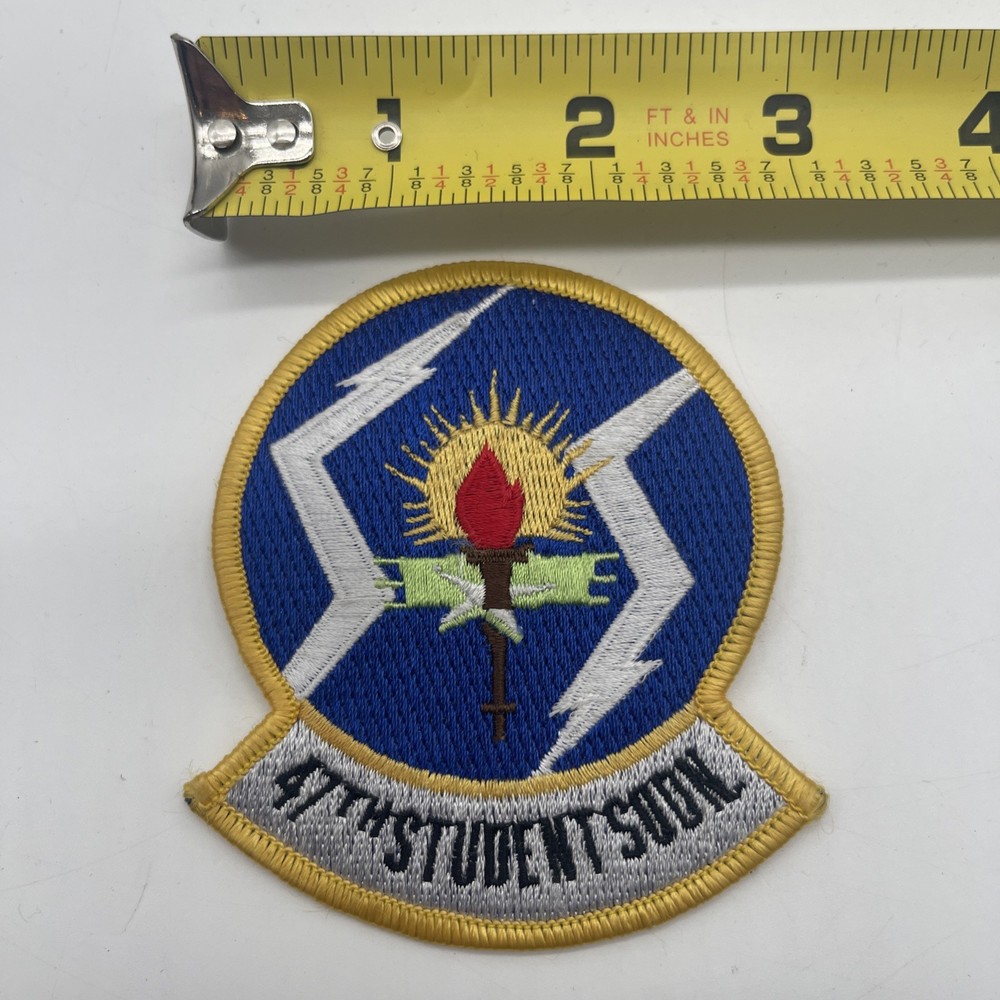 U.S. Military 47th Student Squadron Patch Insignia Merrowed Edge ~3”