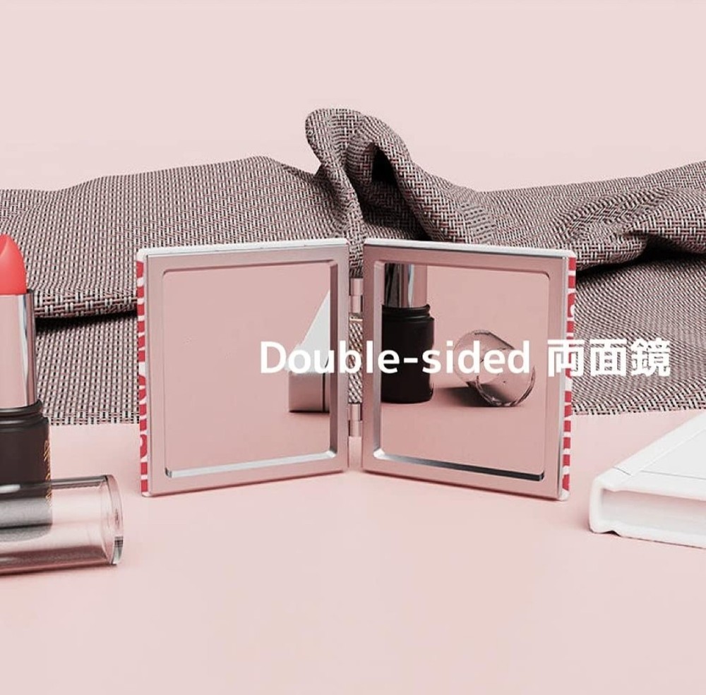 Kozuki Pink Kitty Double-Sided Travel Mirror Compact 2 Count