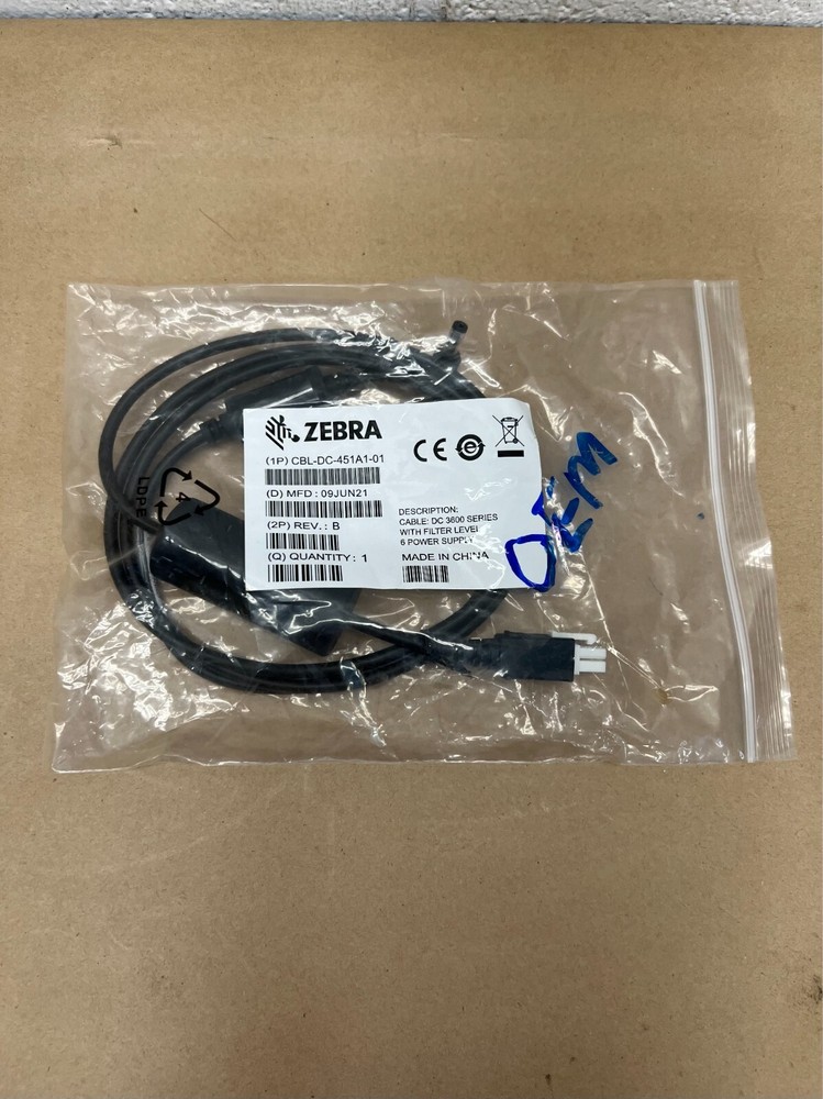 Zebra DC 3600 Series Barcode Scanner Cable