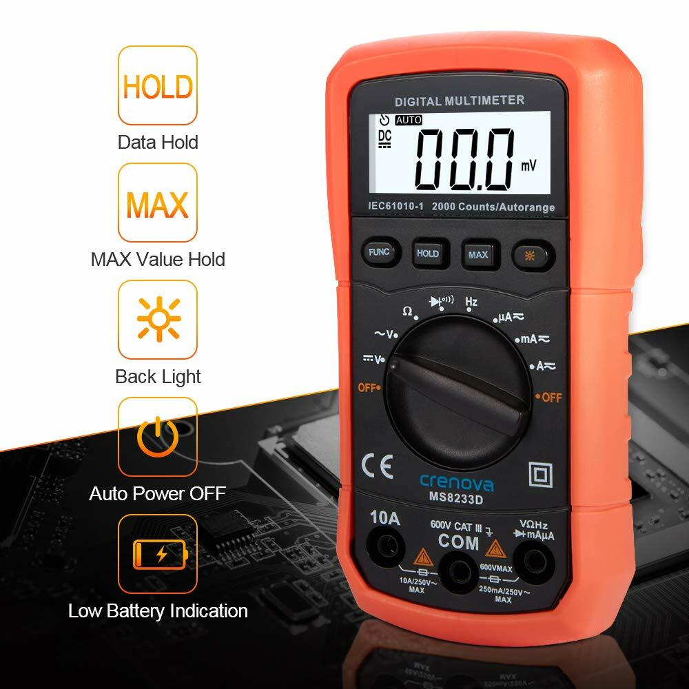 PRO Digital Multimeter Volt Meter Tester Electric OHM AC DC RMS Auto Range