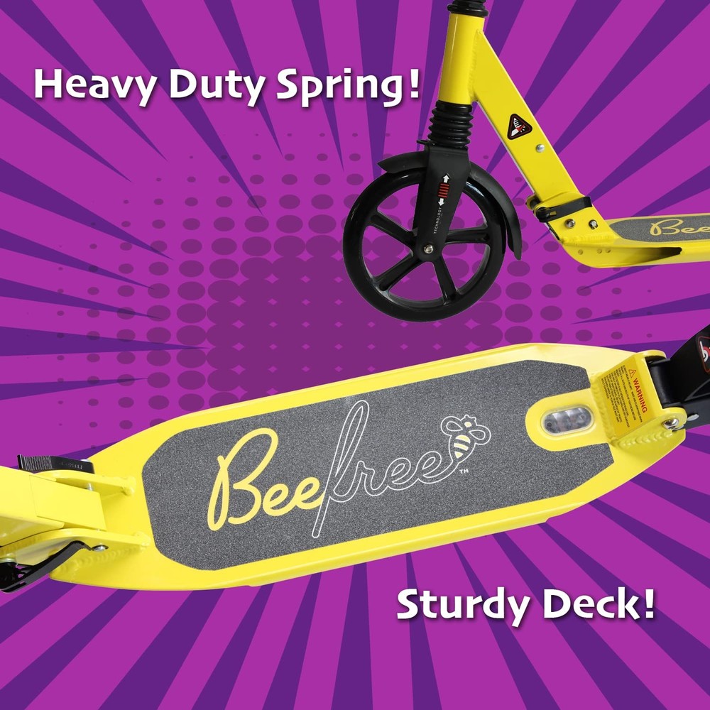Adjustable Kick Scooter for Adults & Teens, Foldable, AntiShock, Yellow