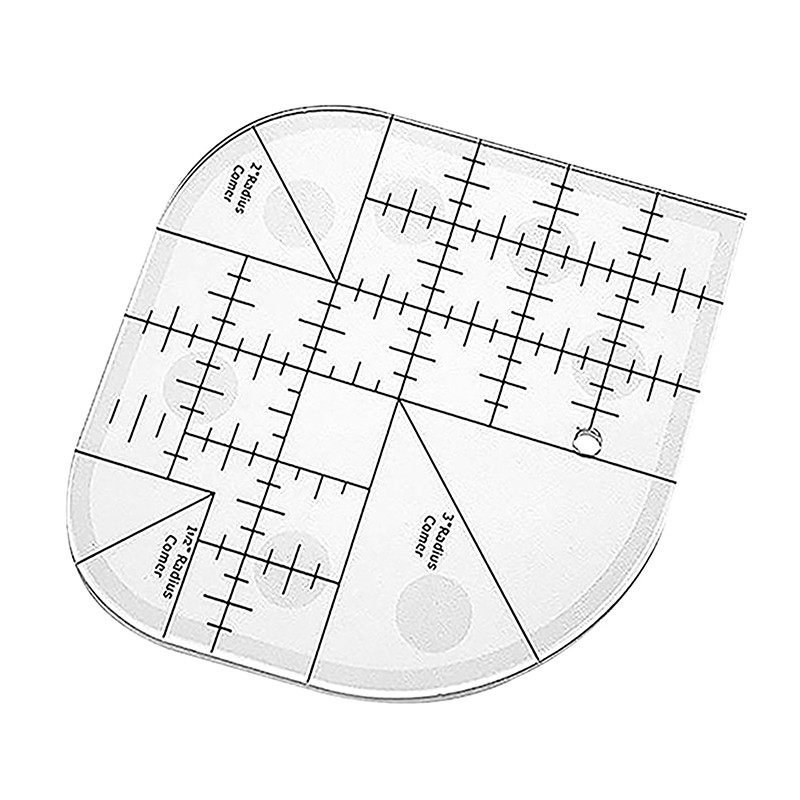 1Pc Multi Functional Angle Cutting Ruler Acrylic Ruler Round Edge Template Ruler