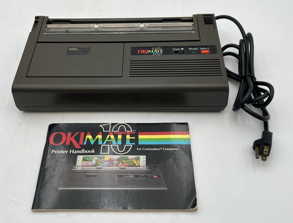 OKIMATE 10 PERSONAL COLOR PRINTER EN3201 FOR COMMODORE COMPUTERS & HANDBOOK