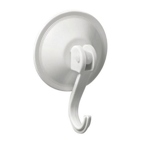 Spectrum Diversified 15600 White Plastic Suction Hooks With Locking Hook 2 Count