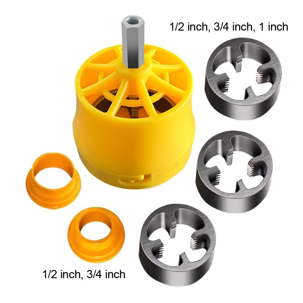 Easily Accessible Electric Drill Attachment Complete Pipe Threader Kit