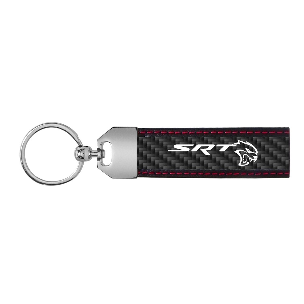 Dodge SRT Hellcat Real Black Carbon Fiber Loop Strap Key Chain