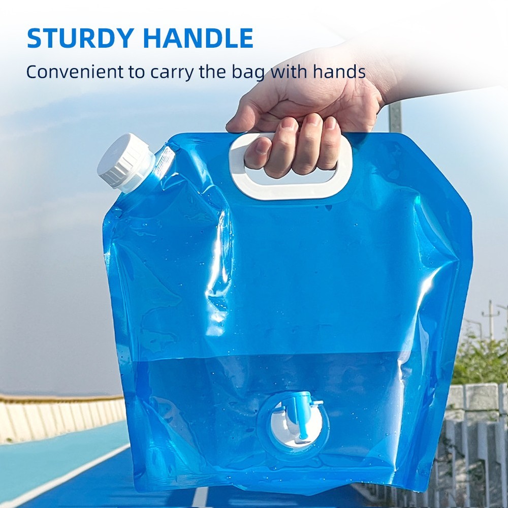 2 Pack Water Storage Bag Foldable 10L Large Capacity Leak-proof For Camping RUKT