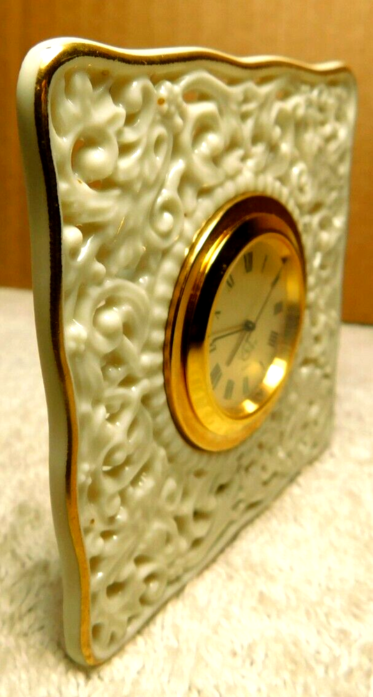 Lenox~Mini Porcelain Square Clock 3 1/4" x 3 1/4"