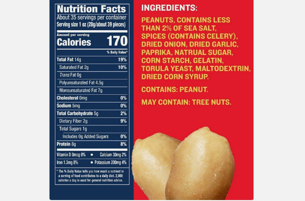 PLANTERS Lightly Salted Dry Roasted Peanuts, Party Snacks, Plant Based Protein,