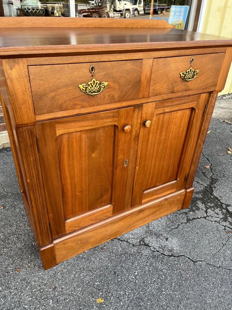 Victorian Era Walnut Cupboard Sideboard Antique 761190