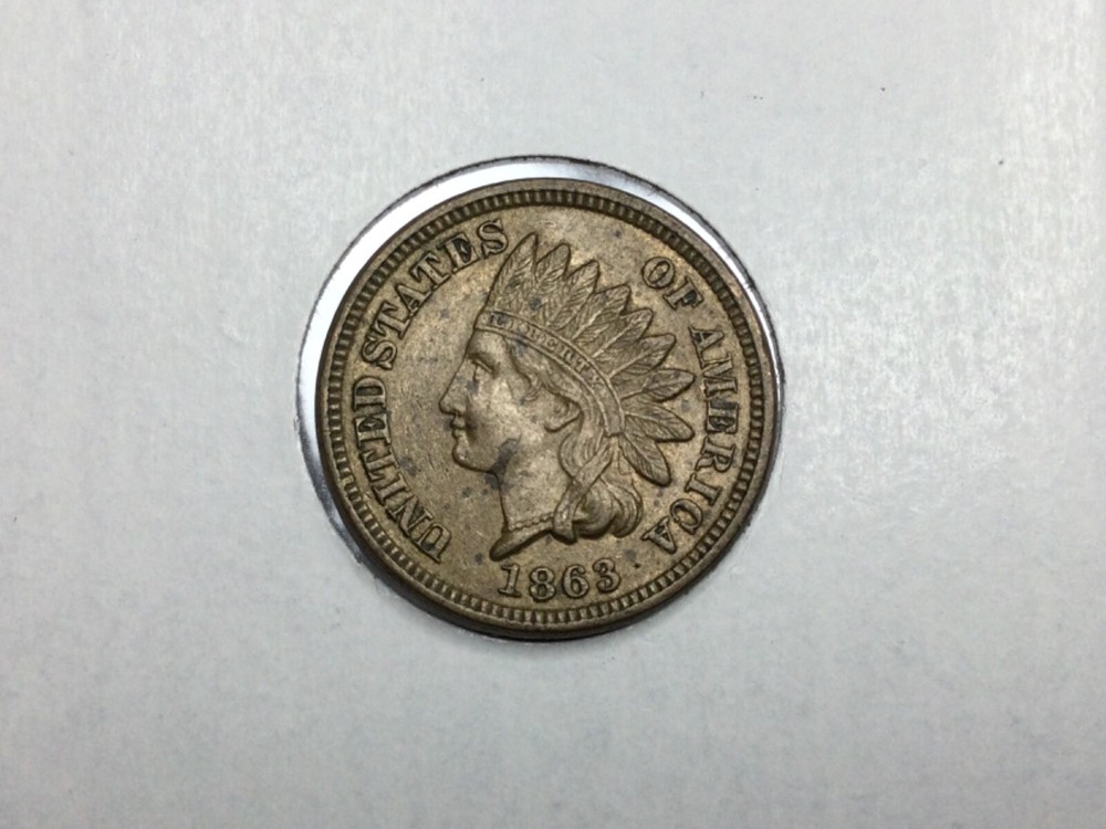1863 Copper Nickel Cent in extremely fine/almost uncirculated