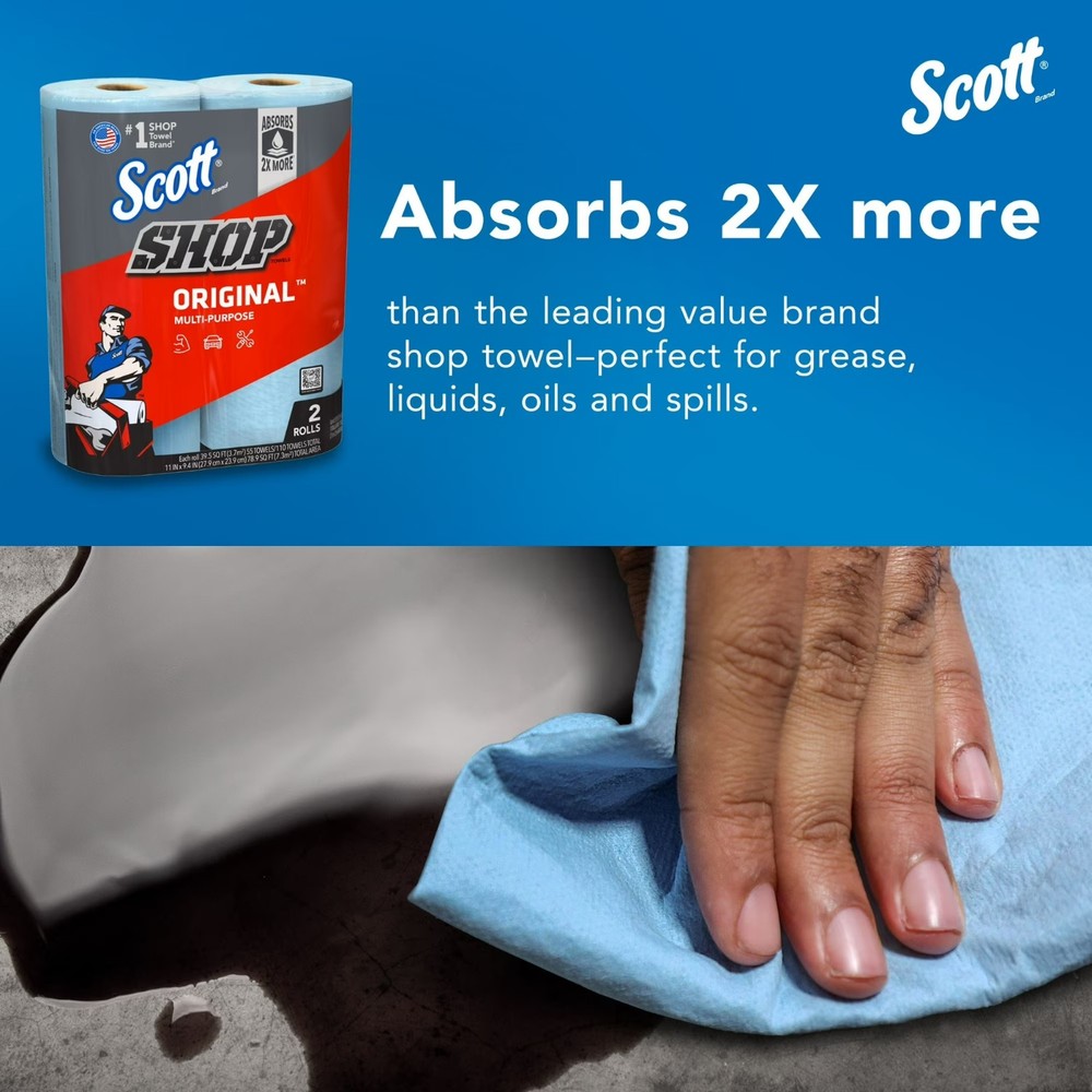 Scott Shop Towels, 6 Rolls, 55 Sheets Per Roll