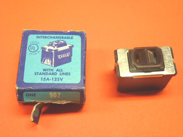 NOS! Eagle INTERCANGEABLE RECEPTACLE, #902, BROWN or IVORY