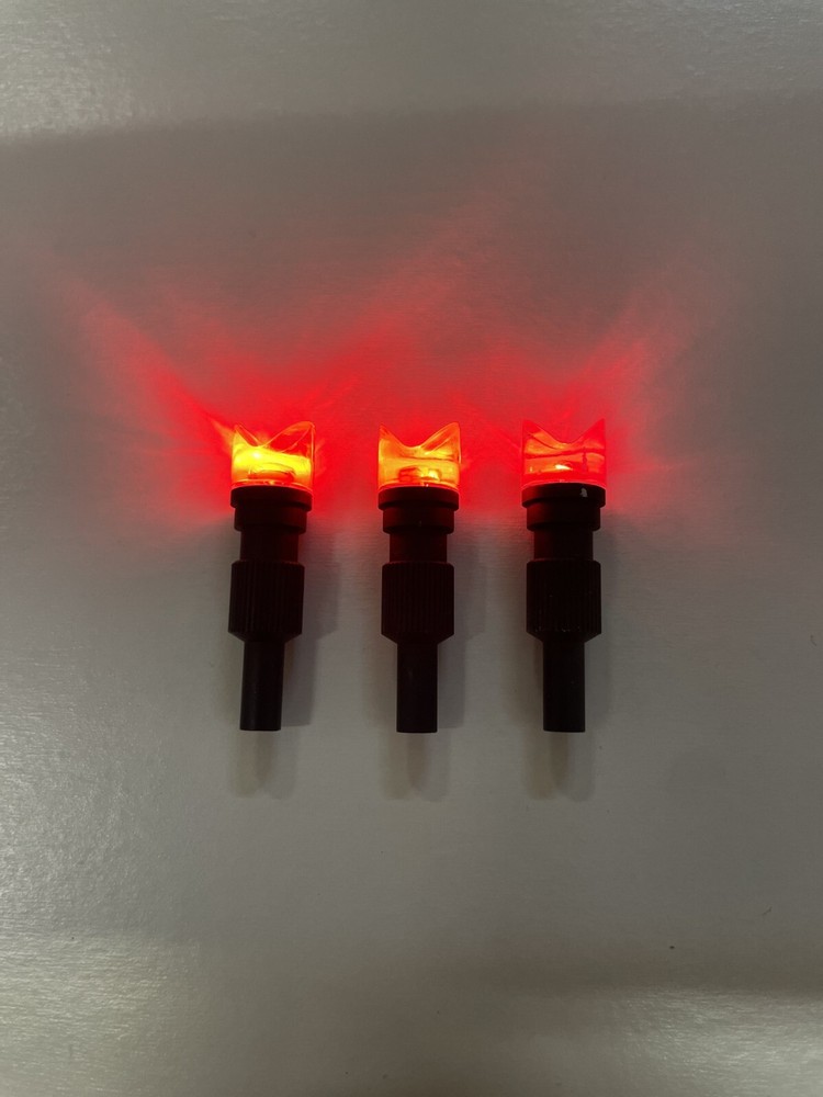 NockOut Lighted Nocks .300" ID Half Moon Red 3 Pack