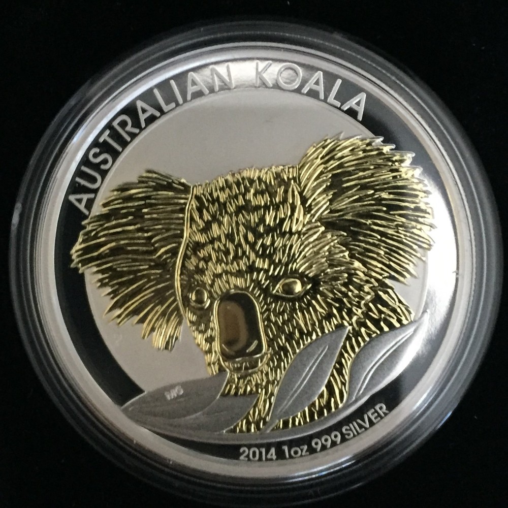 Perth Mint - Australian Koala 2014 1oz Silver Gilded Edition