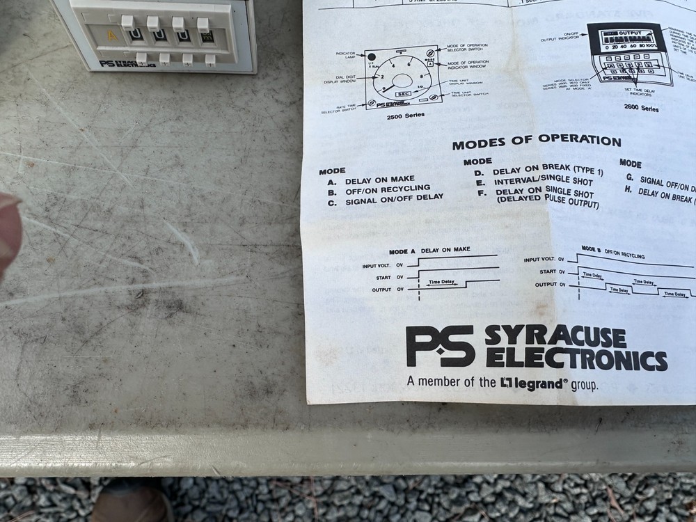 PS SYRACUSE ELECTRONICS Time Delay Relay 2620-831963