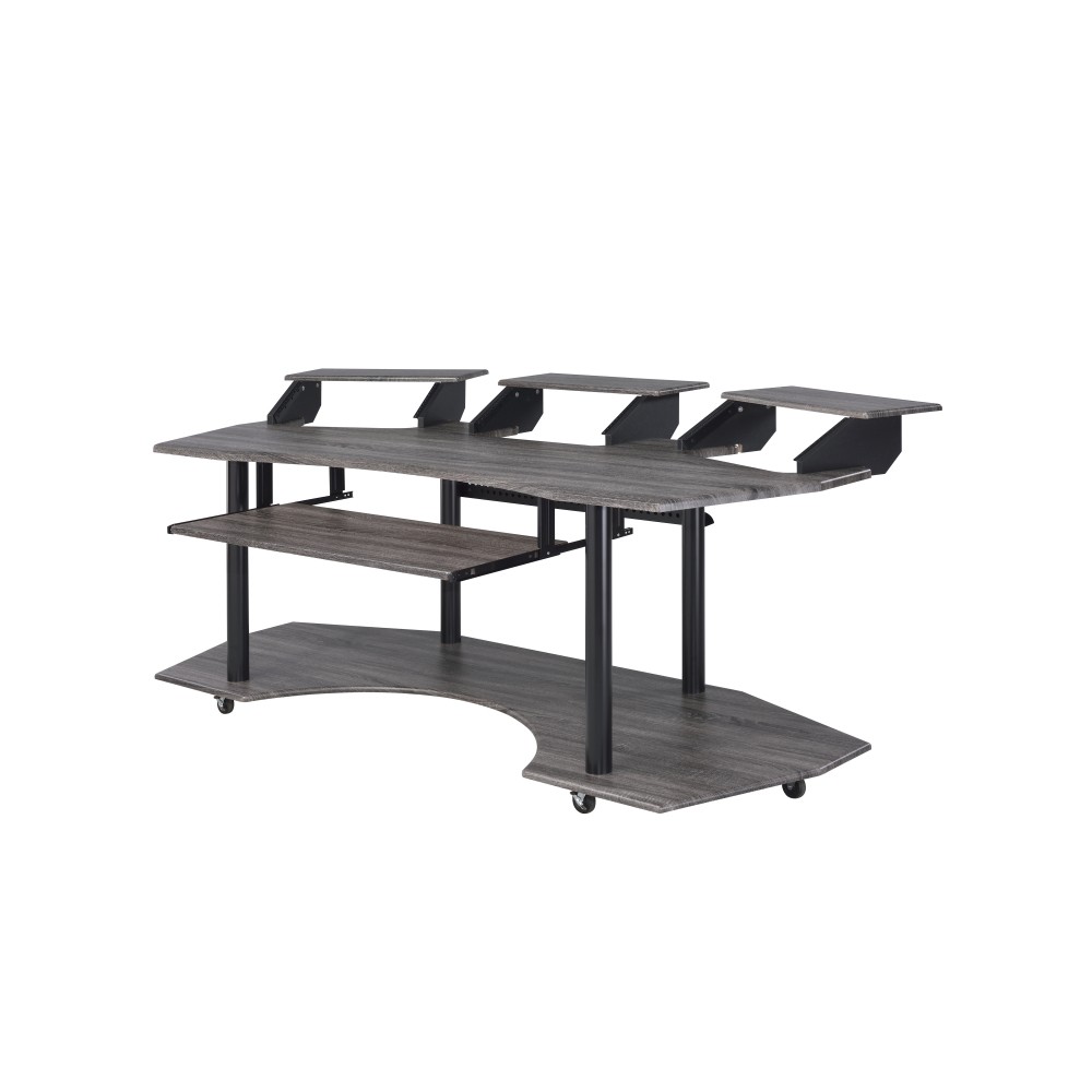Recording Studio Desk - Black Oak Surface - Optimized for Music Production