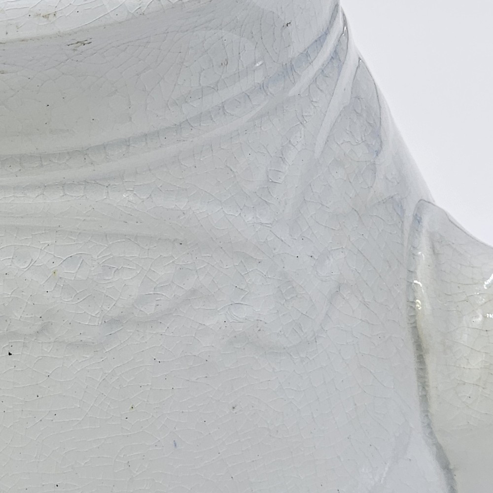 Early White Ironstone Teapot Molded Vine Like Scroll Relief Pattern