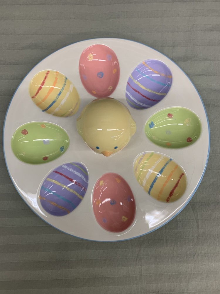 Blossoms & Blooms Easter Deviled Egg Tray 3D 8 Eggs