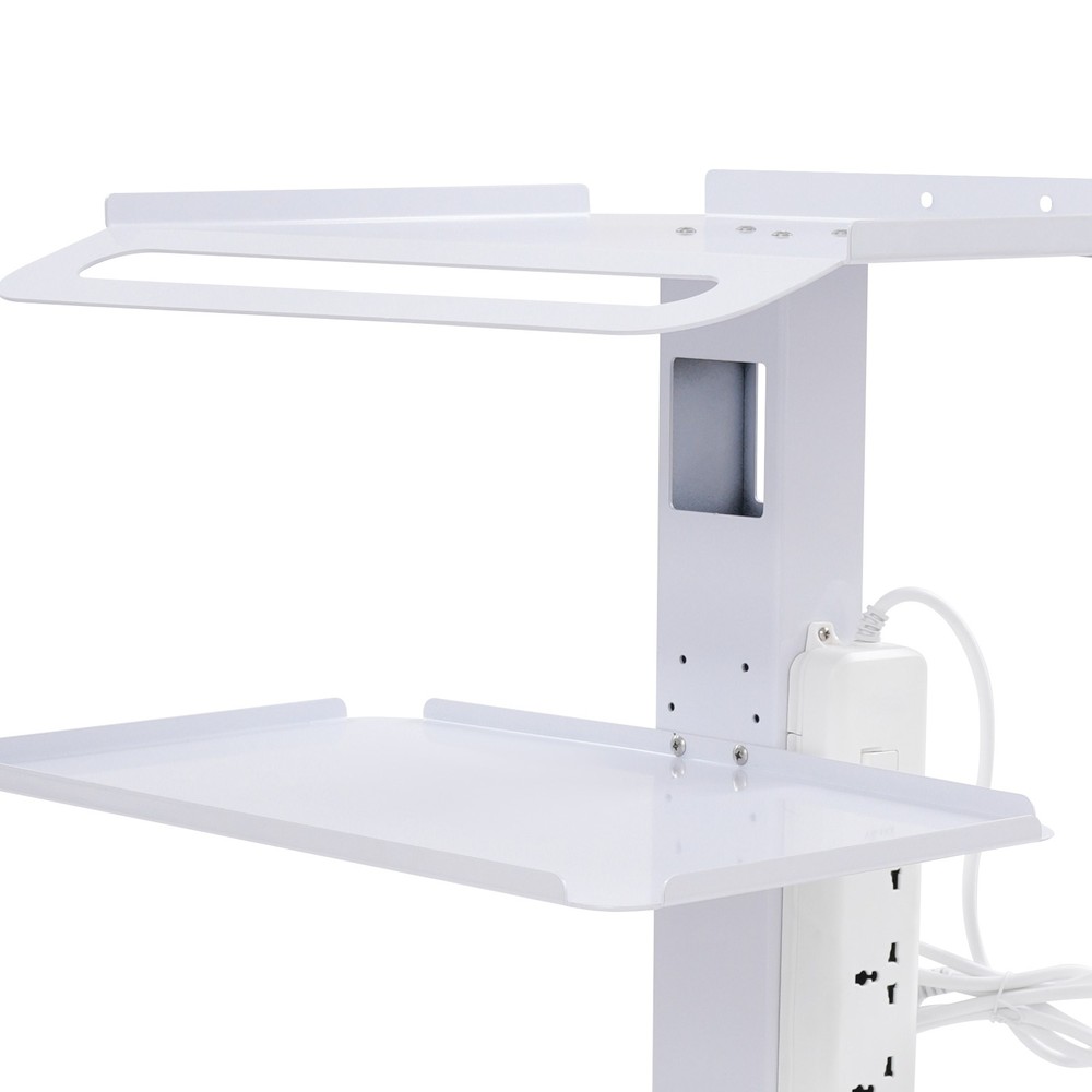 Mobile Computer Cart Medical Rolling PC Stand Desk Workstation Wheel Adjustable