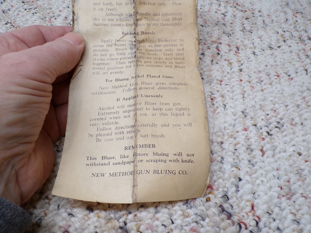 1923 New Method Gun Bluer Empty Tin & Instructions