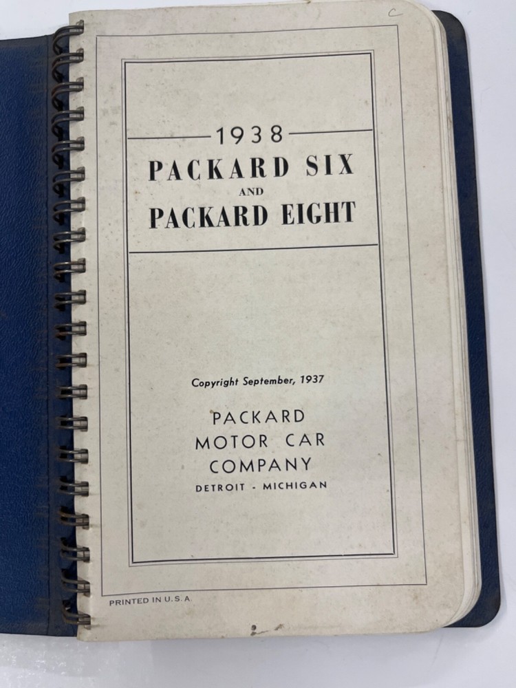 1938 Packard Motor Car Packard Six & Packard 8 Data Automobile Book