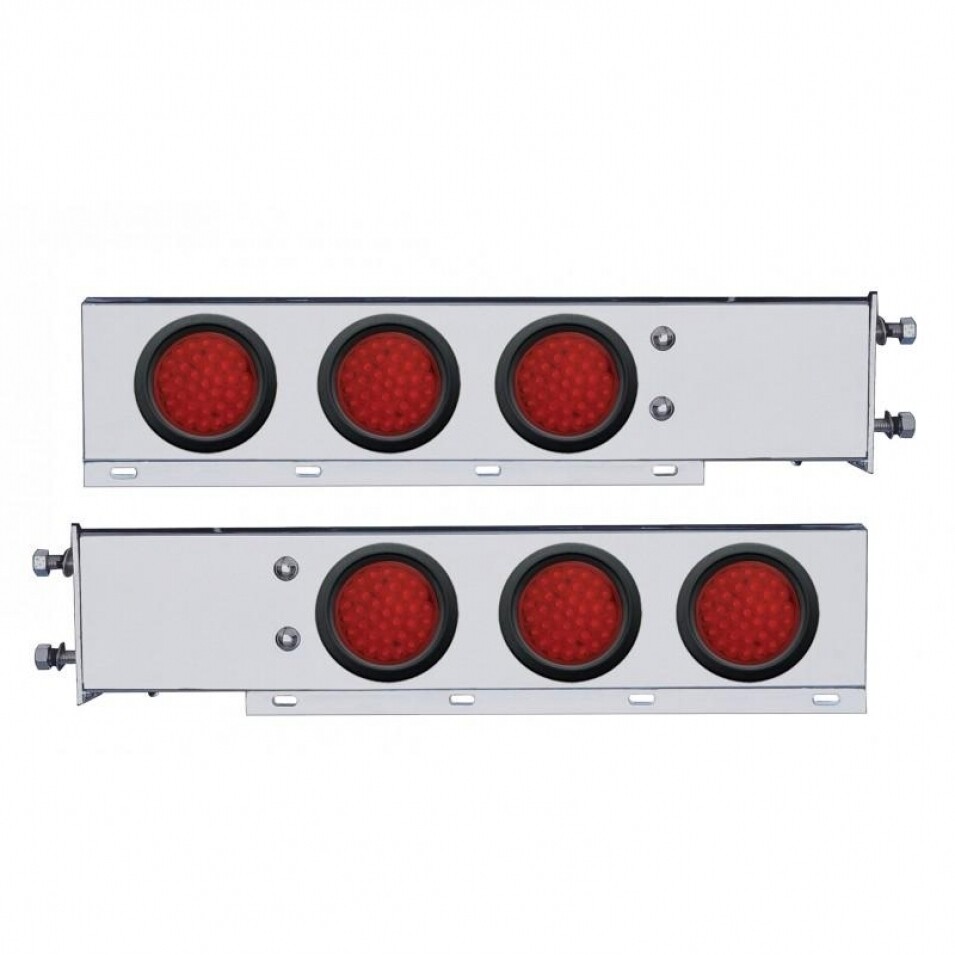 2 1/2" Bolt Pattern Spring Light Bar w/ 4" Lights & Grommets - Red LED/Red Lens