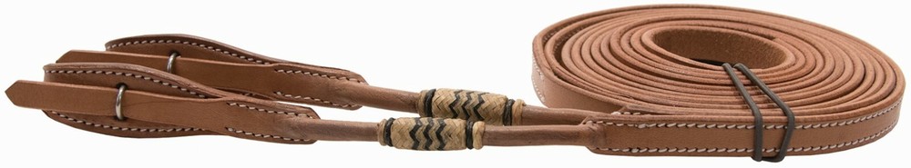 Buffalo Leather Split Reins With Rawhide Accents