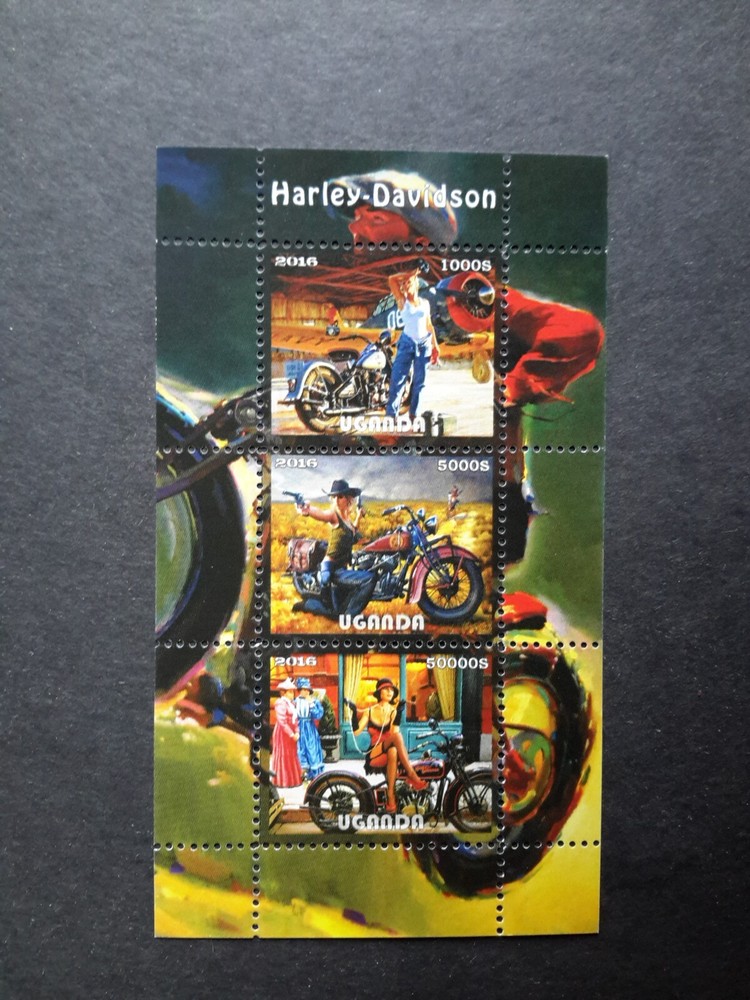 stamps UGANDA 2016 Harley- Davidson Motorcycle MNH