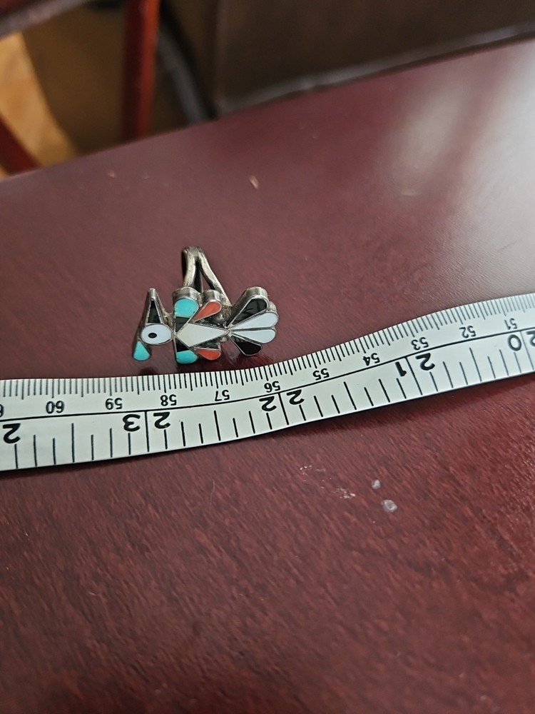 Vintage Zuni Inlay Thunderbird Ring Size 5