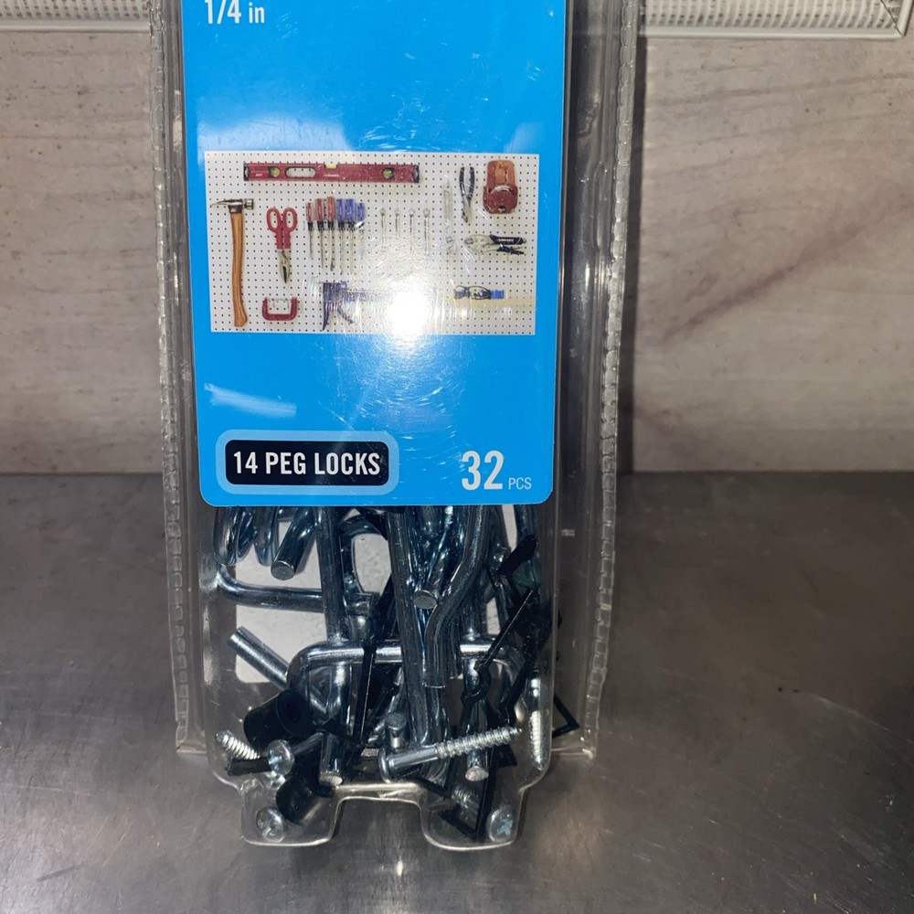 Everbilt Locking Peg Hook Assortment 32 Pieces Garage Or Home Use