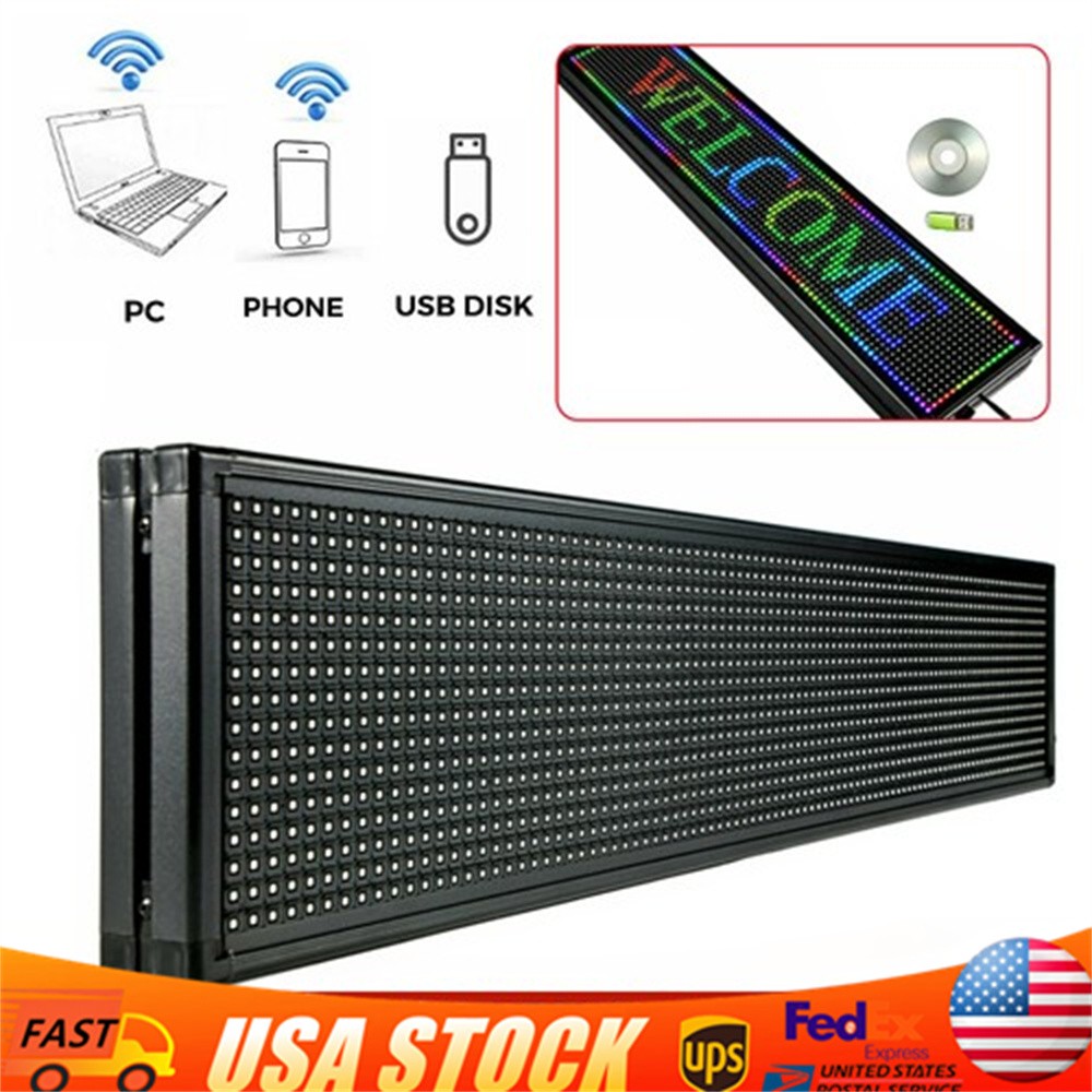 High Brightness Outdoor LED Sign Programmable Scrolling Message Display Board US