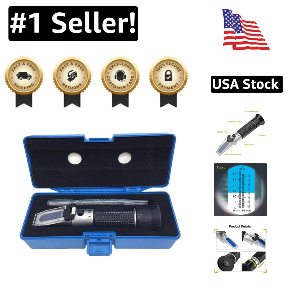 Ultimate Brix Refractometer with Automatic Temperature Compensation for Accuracy