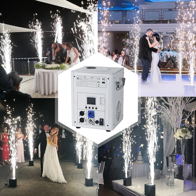 2Pcs Cold Spark Machine 750W Firework Machine DMX512 DJ Stage Effect with Handle