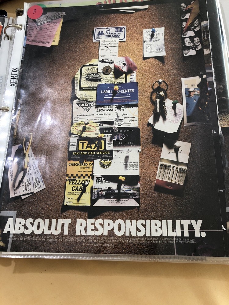 Print Ad Absolut Responsibility Vodka Vintage Advertisement