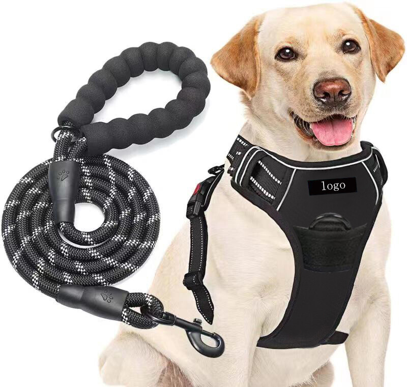 Dog Harness & Training Leash No Pull Control Adjustable Large Handle Heavy Duty
