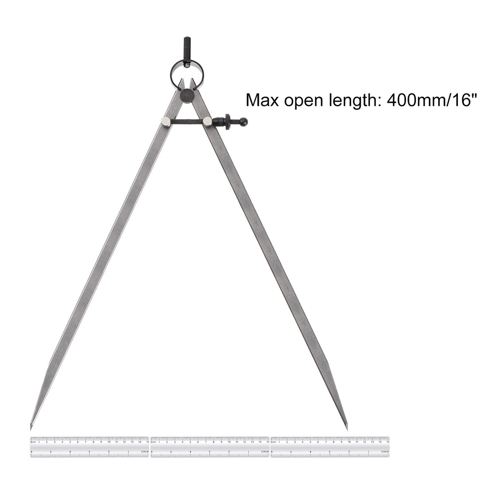 Spring Joint Caliper 16" Carbon Steel Spring Divider w Solid Nut Flat Leg
