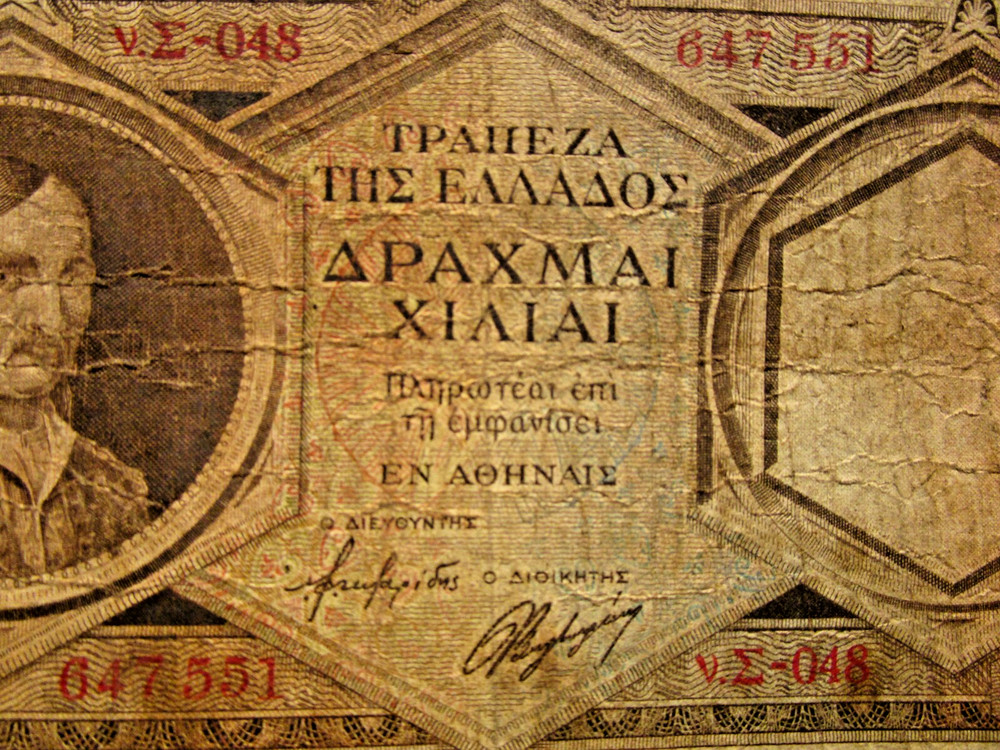 GREECE 1000 DRACHMAI Banknote from 1940's
