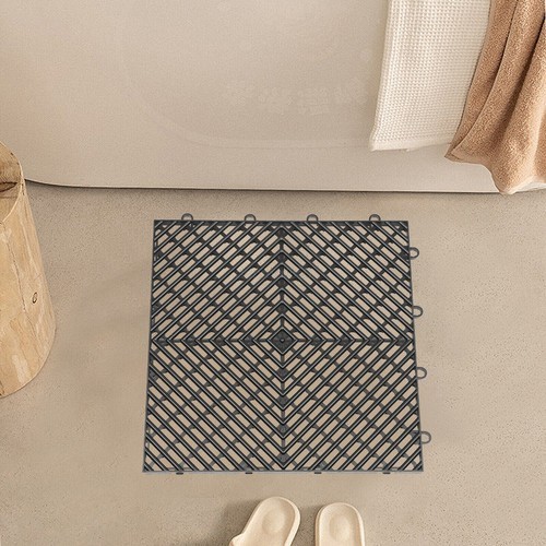 Black Square Interlocking Deck Tile 55 PCS Garage Floor Anti-Slip Deck Tiles