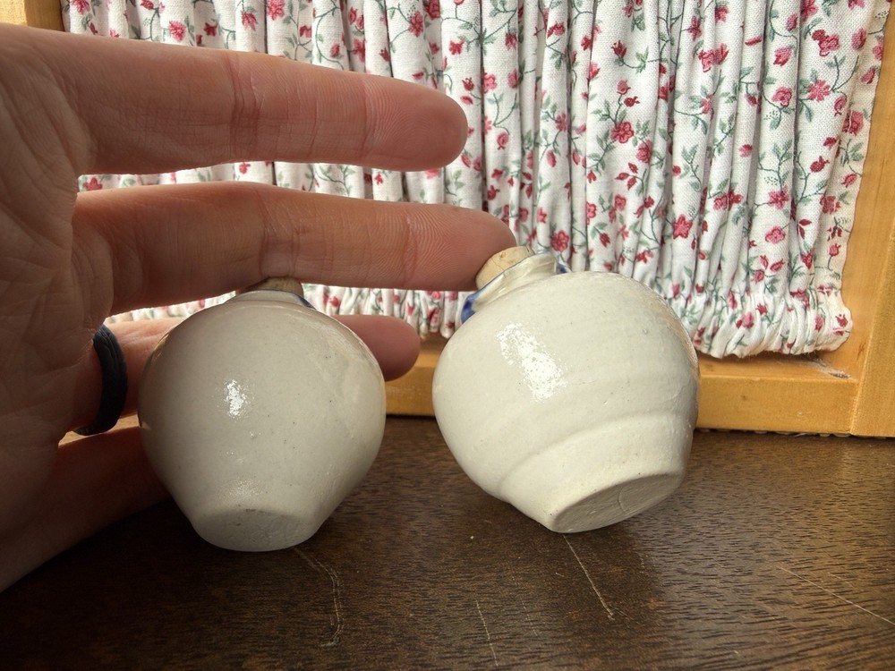 Miniature Angel Dust Ceramic Blue Onion Pots