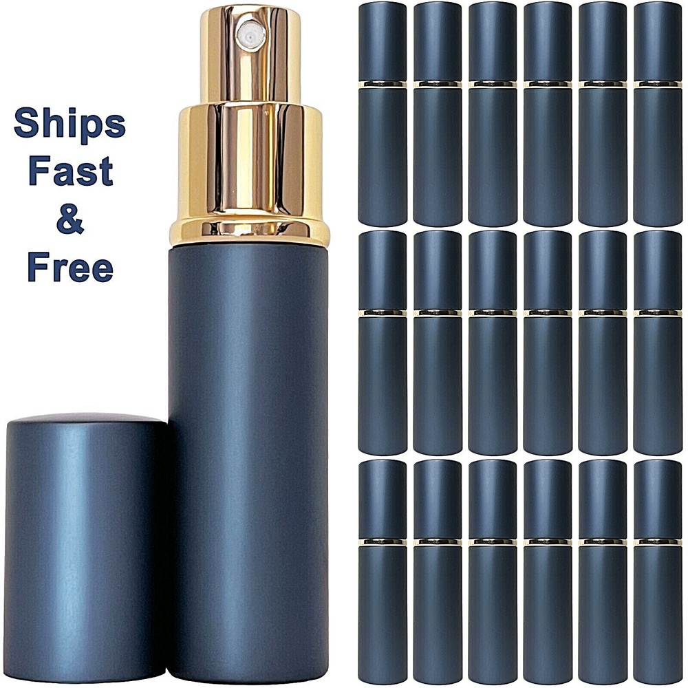 10ml empty perfume bottles glass blue gold atomizer deluxe spray refillable