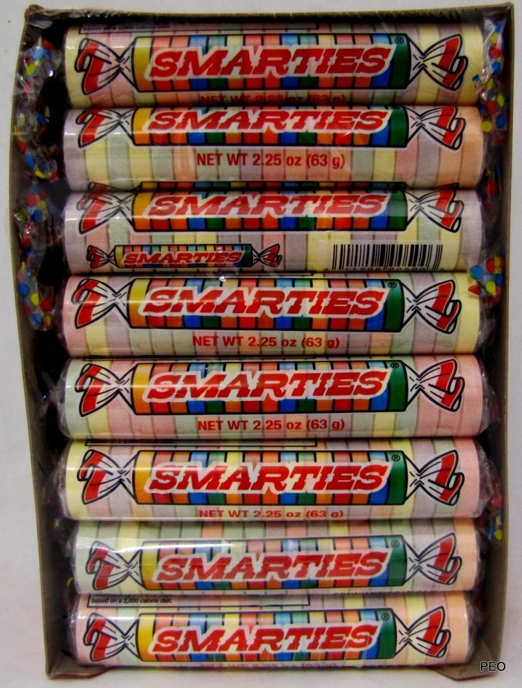 Mega Smarties 24 Count Box Rolls Candy Smarty Bulk Candies Over 3 LBS