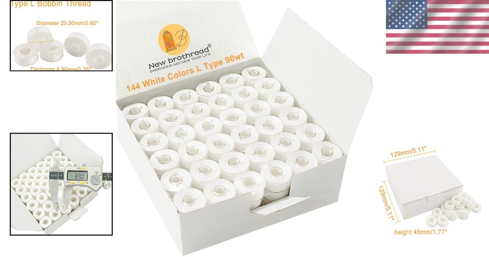 Comfortable Soft Spun Polyester 144pcs Prewound Bobbins - Machine Wash Safe