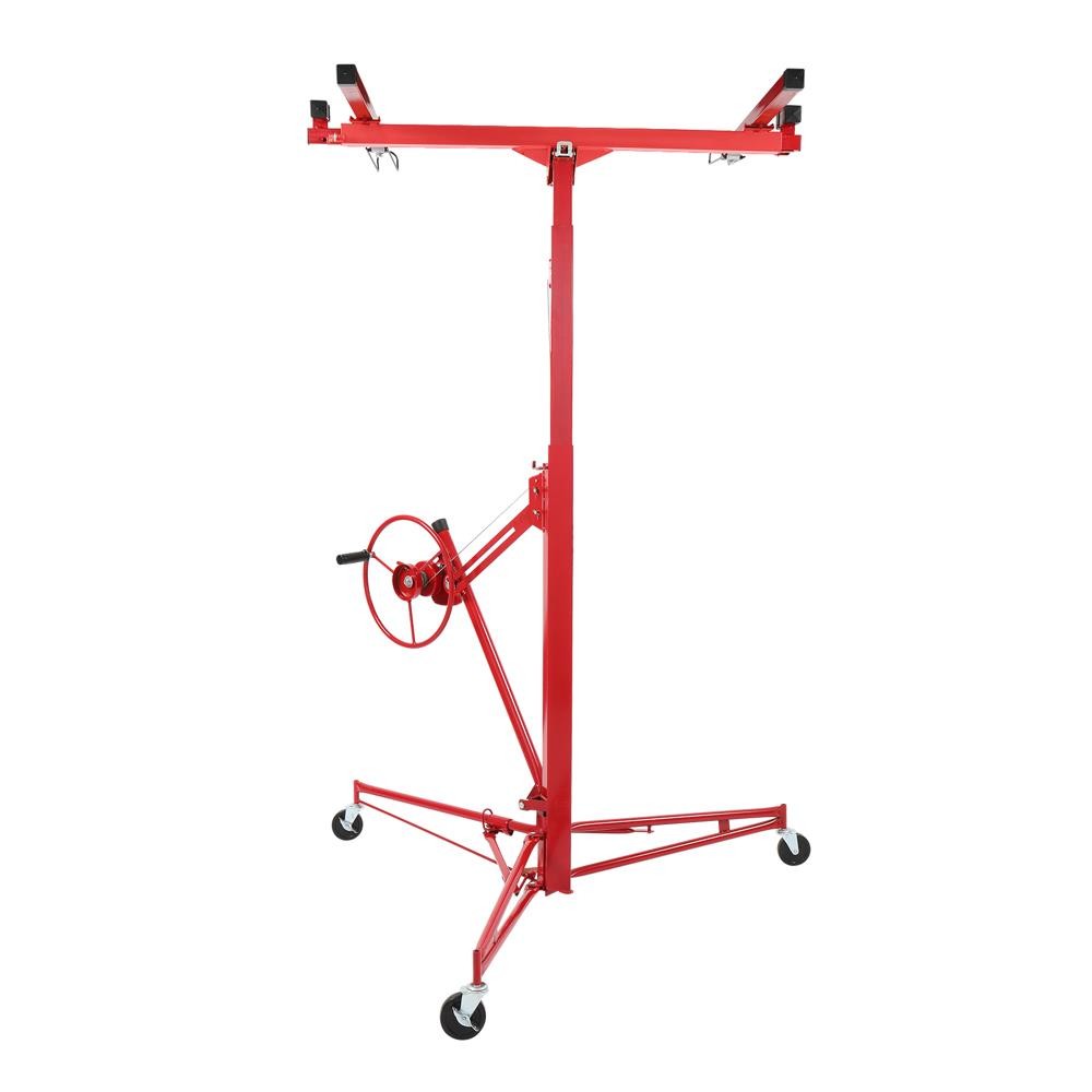 Red 16FT Drywall Lift Plasterboard Panel Rolling Lifter Lockable Industrial Tool