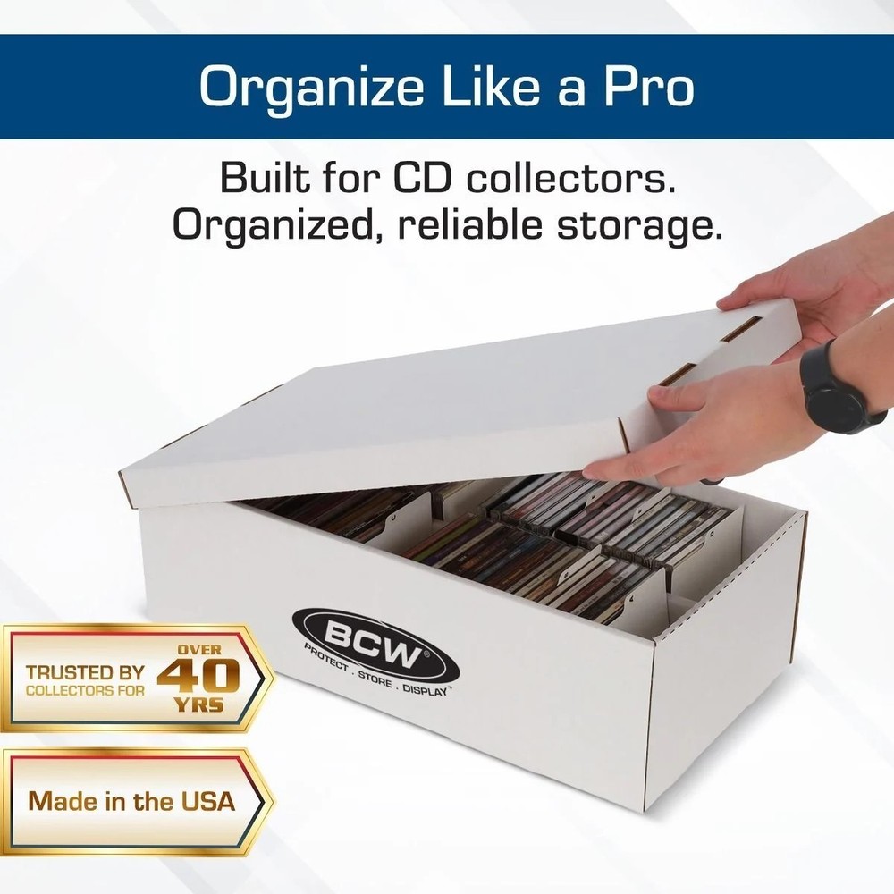 (10 ct) BCW CD Storage Box- Compact Disc Corrugated Cardboard Storage Box