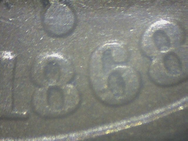 1868 2 CENT RARE RE-CUT DATE W17