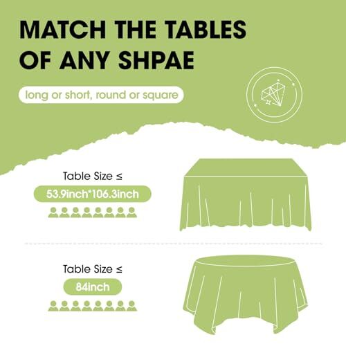 Plastic Table Cloth Disposable - 8 Packs, Table 54" X 108" Rectangle White