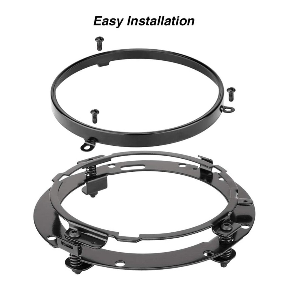 For Harley Davidson CVO Ultra Classic 7" Headlight Round Mount Bracket Ring BLK