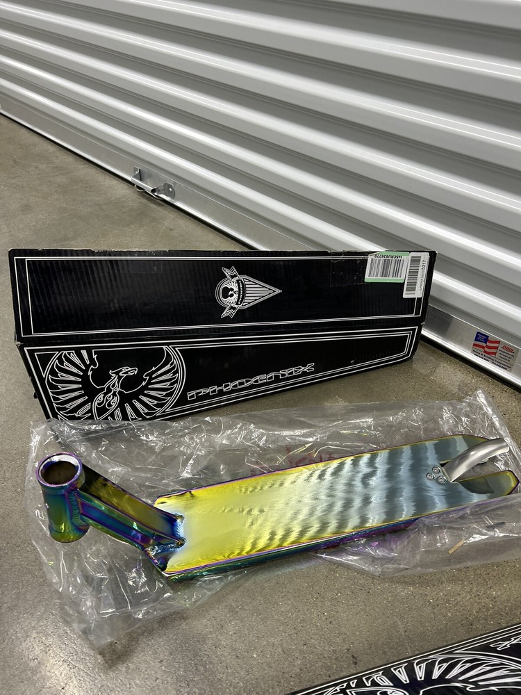New Phoenix Pro Scooter Deck 4.75" X 20.5" - Session Rainbow Chrome