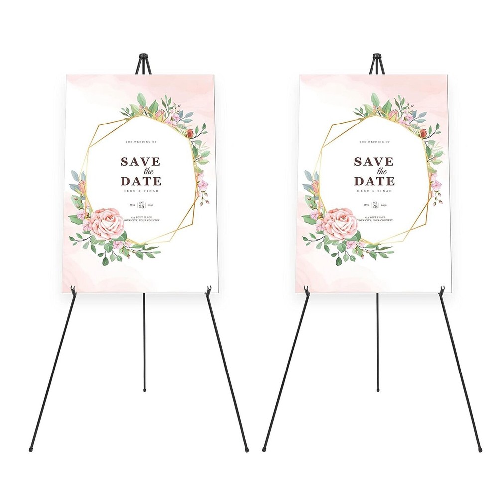 2 Sets Foldable Easel Drawing Stand for Painting Wedding Canvas Art Adjustable